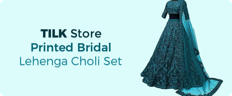 TILK Store Printed Bridal Lehenga Choli Set