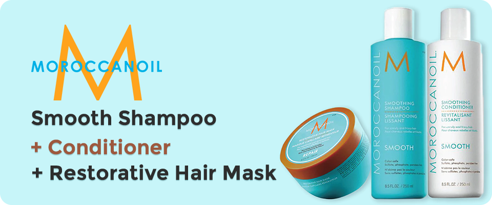 Moroccanoil Smooth Shampoo Conditioner Restorative Hair Mask
