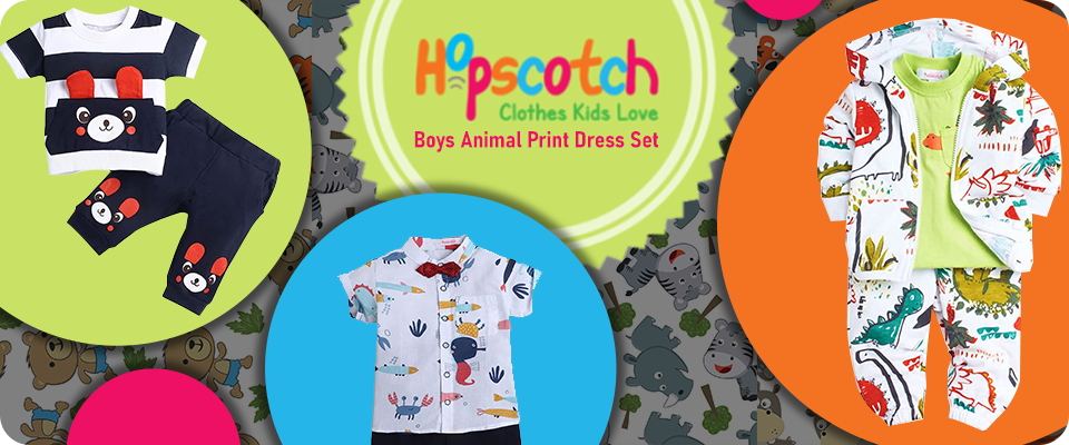 Hopscotch Boys Animal Print Dress Set