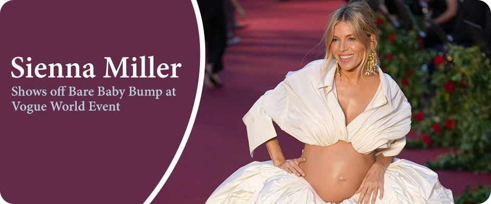 Sienna Miller Shows off Bare Baby Bump at Vogue World Event 