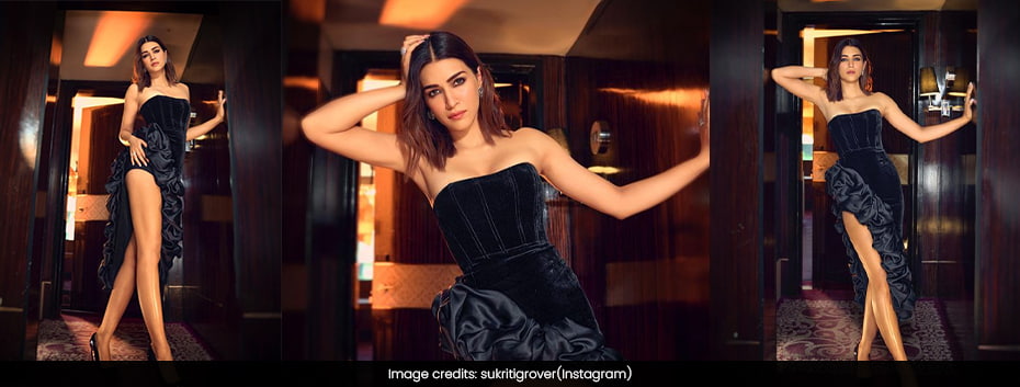 Kriti Sanon Turns Heads With Luxurious Black Velvet Mini Dress